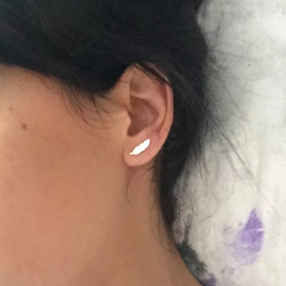 New‎ S925 Feather Stud Earrings